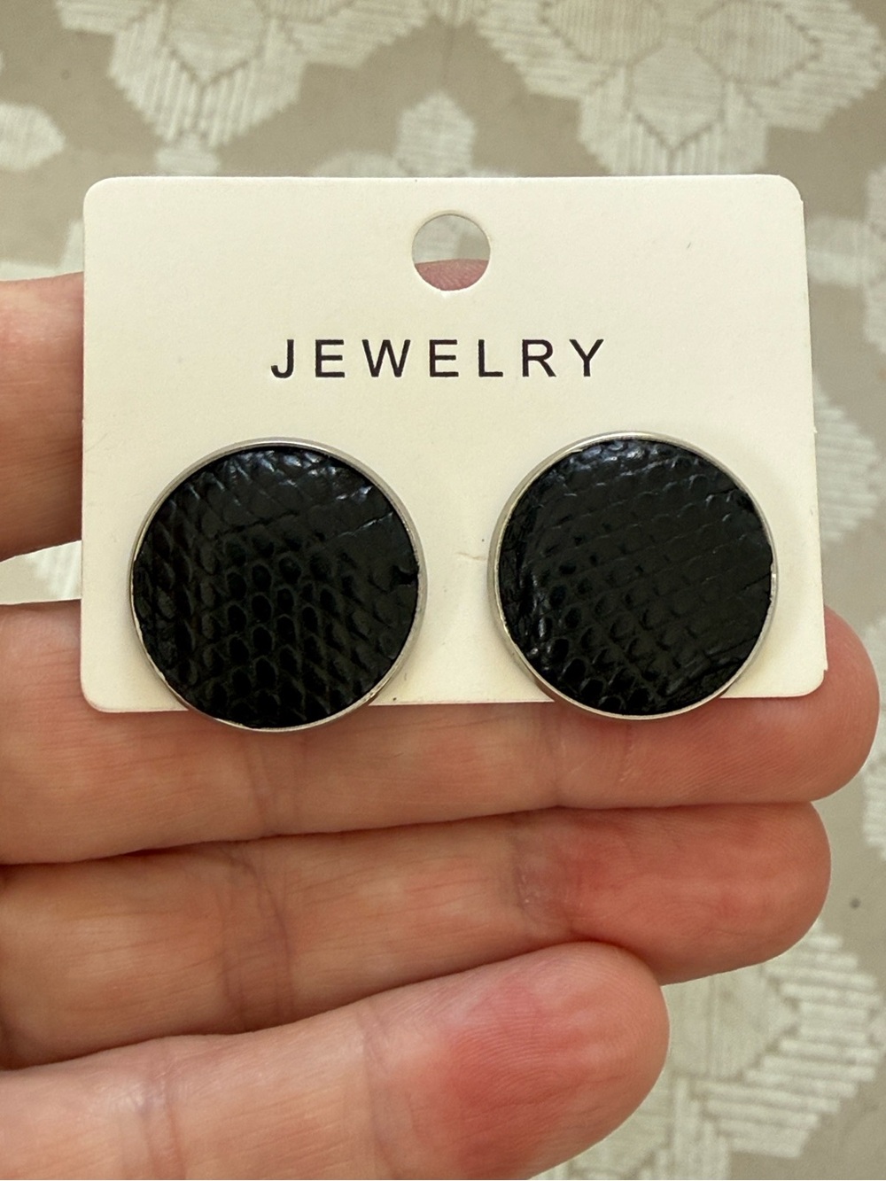 Ferragamo classic vintage material upcycled Black earrings new minimalist luxx